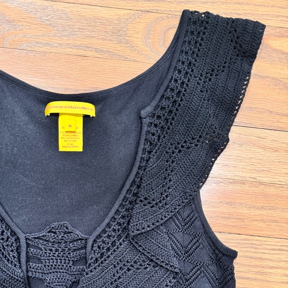 Vintage Catherine Malandrino Black Crochet Top - Picture 5 of 6